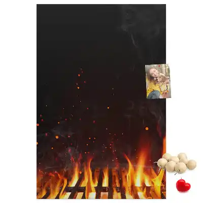 Színes Grill lángok parafatábla