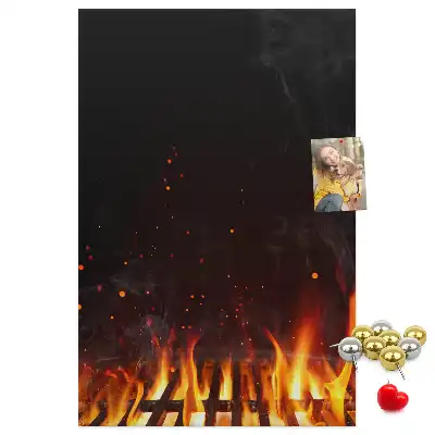 Színes Grill lángok parafatábla