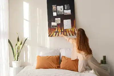 Színes Grill lángok parafatábla