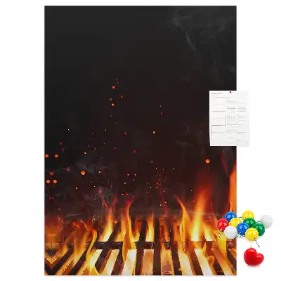 Színes Grill lángok parafatábla