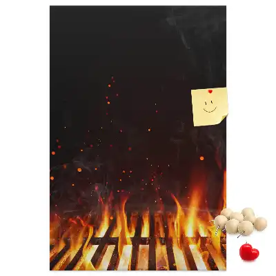 Színes Grill lángok parafatábla