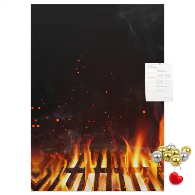 Színes Grill lángok parafatábla