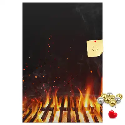 Színes Grill lángok parafatábla