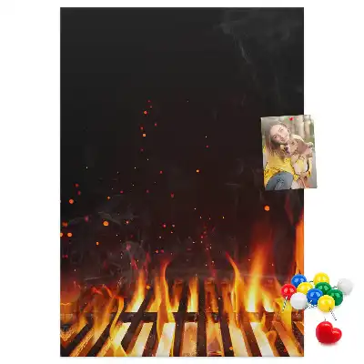 Színes Grill lángok parafatábla