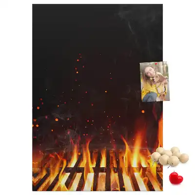 Színes Grill lángok parafatábla