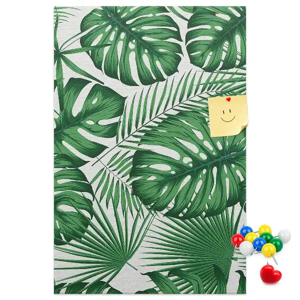 Nagy parafatábla zöld monstera levelek mintával