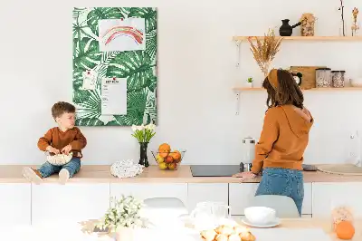 Nagy parafatábla zöld monstera levelek mintával