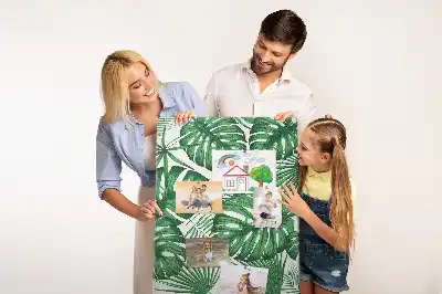 Nagy parafatábla zöld monstera levelek mintával