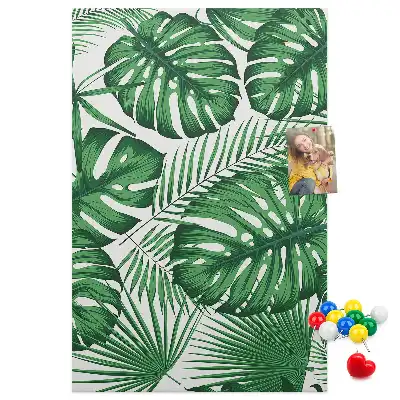 Nagy parafatábla zöld monstera levelek mintával