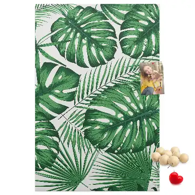 Nagy parafatábla zöld monstera levelek mintával