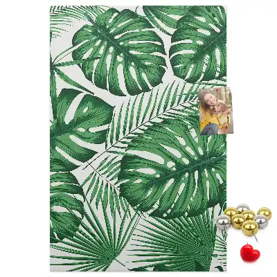 Nagy parafatábla zöld monstera levelek mintával