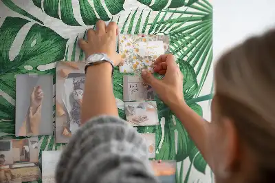 Nagy parafatábla zöld monstera levelek mintával