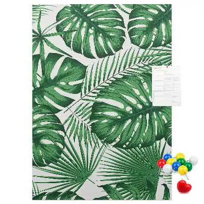 Nagy parafatábla zöld monstera levelek mintával