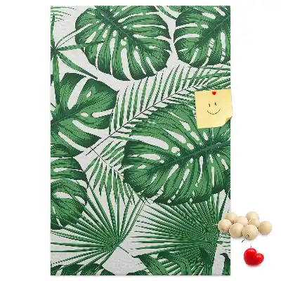Nagy parafatábla zöld monstera levelek mintával