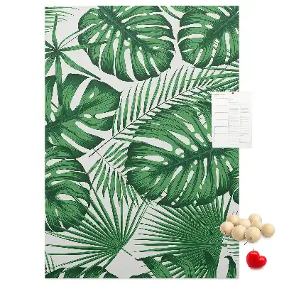 Nagy parafatábla zöld monstera levelek mintával