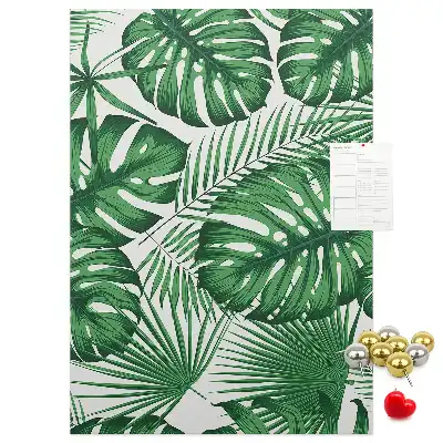 Nagy parafatábla zöld monstera levelek mintával