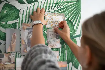 Nagy parafatábla zöld monstera levelek mintával
