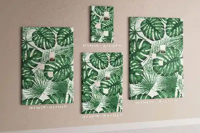 Nagy parafatábla zöld monstera levelek mintával