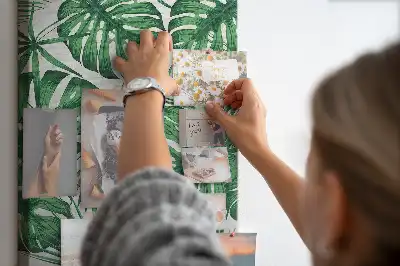 Nagy parafatábla zöld monstera levelek mintával