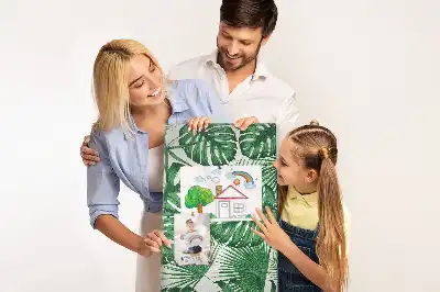 Nagy parafatábla zöld monstera levelek mintával