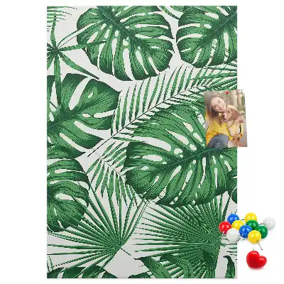 Nagy parafatábla zöld monstera levelek mintával