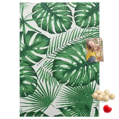 Nagy parafatábla zöld monstera levelek mintával