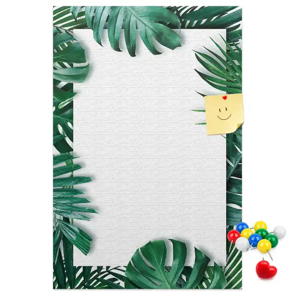 Színes parafatábla Monstera levélmintával