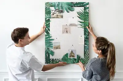 Színes parafatábla Monstera levélmintával