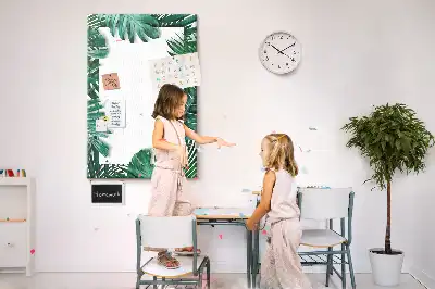 Színes parafatábla Monstera levélmintával