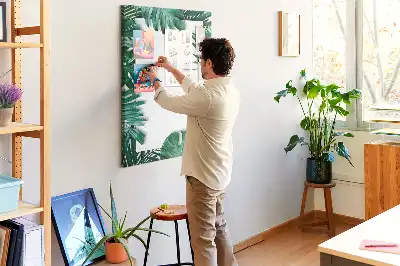 Színes parafatábla Monstera levélmintával