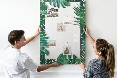 Színes parafatábla Monstera levélmintával