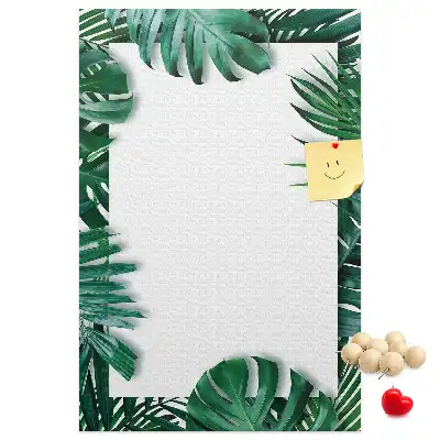 Színes parafatábla Monstera levélmintával