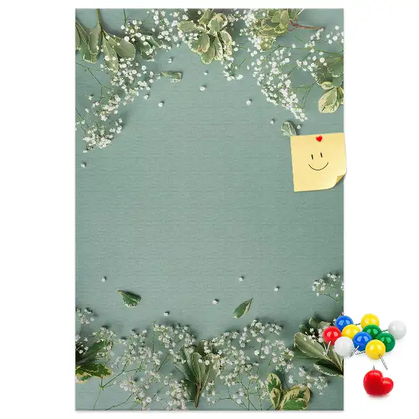 Színes parafatábla Gypsophila csokor mintával