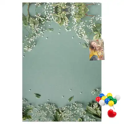 Színes parafatábla Gypsophila csokor mintával