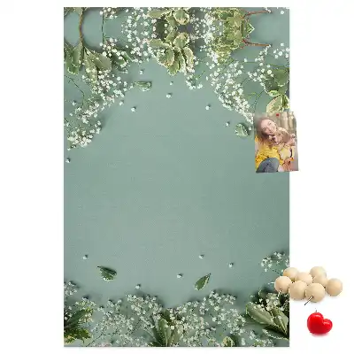 Színes parafatábla Gypsophila csokor mintával