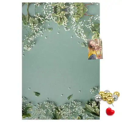 Színes parafatábla Gypsophila csokor mintával