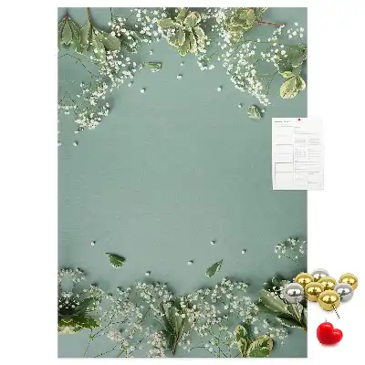 Színes parafatábla Gypsophila csokor mintával