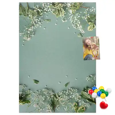Színes parafatábla Gypsophila csokor mintával
