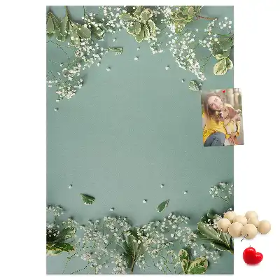 Színes parafatábla Gypsophila csokor mintával