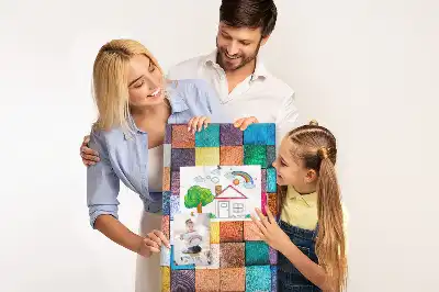 Színes parafatábla színes fa blokkokkal