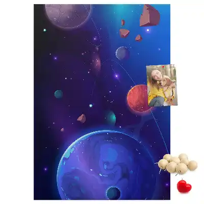 Nagy méretű Űrművészet mintás parafatábla