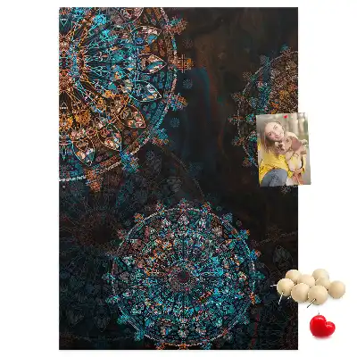 Dekoratív mandala mintás nagy parafatábla