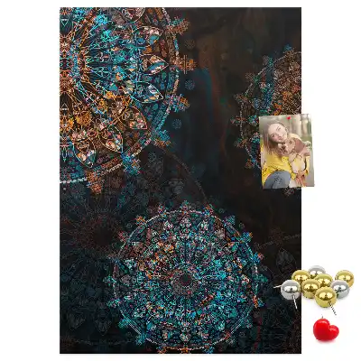 Dekoratív mandala mintás nagy parafatábla