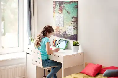 Egzotikus pálma mintás parafafali tábla