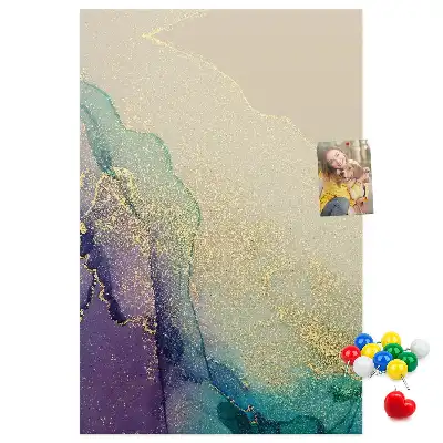 Nagy méretű parafatábla márvány mintás csillámporos díszítéssel