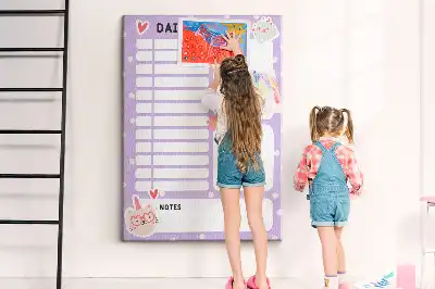 Nagy méretű parafatábla A nap szervezése mintával
