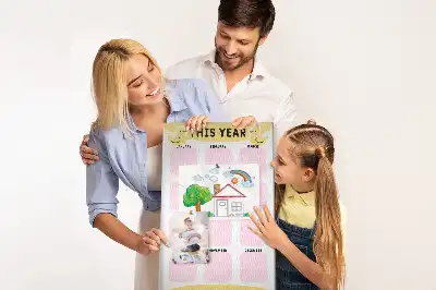 Színes éves naptár parafatábla