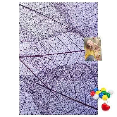 Nagy méretű parafatábla levélszerkezet mintával