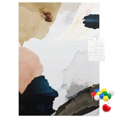 Színes absztrakt akvarell mintás parafatábla