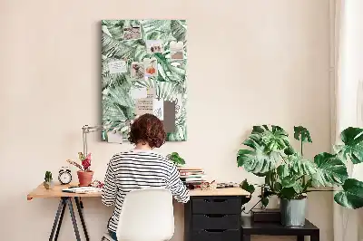 Parafatábla akvarellfestett levelek mintával
